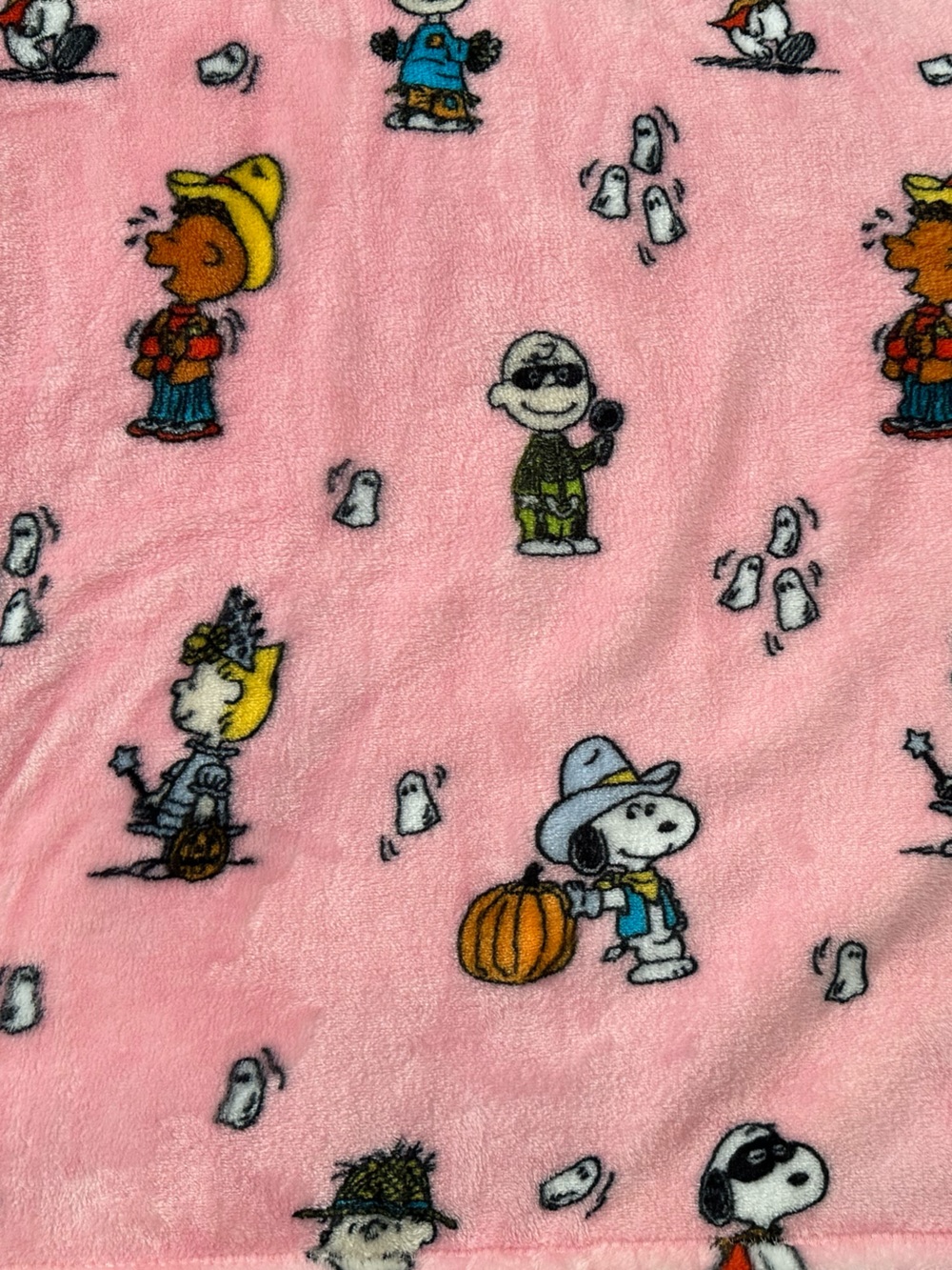 Peanuts Snoopy Halloween Throw Blanket Pink Berkshire 50x70 Woodstock Charlie